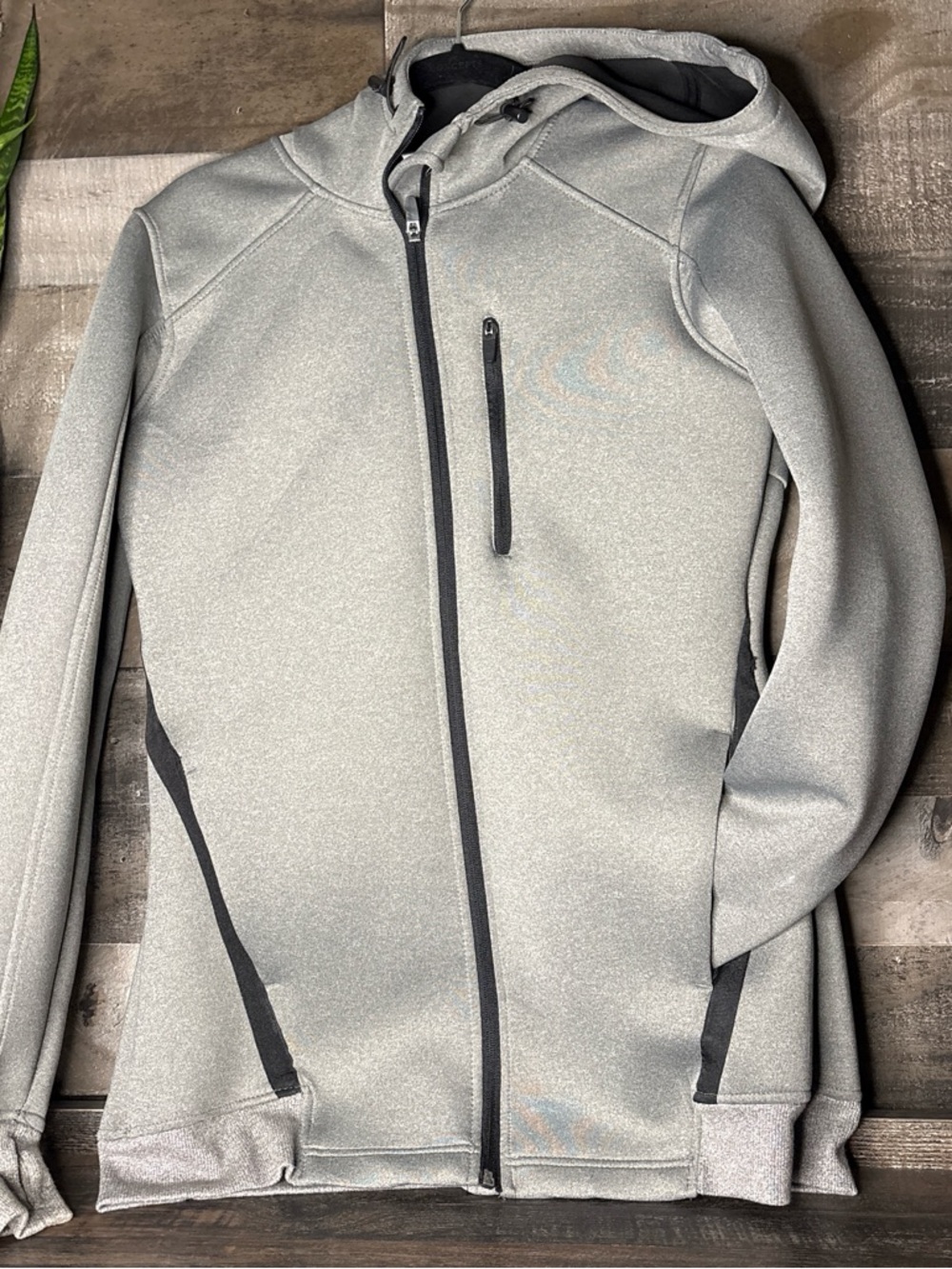 Xersion Black and Neon Yellow Logo Performance Top